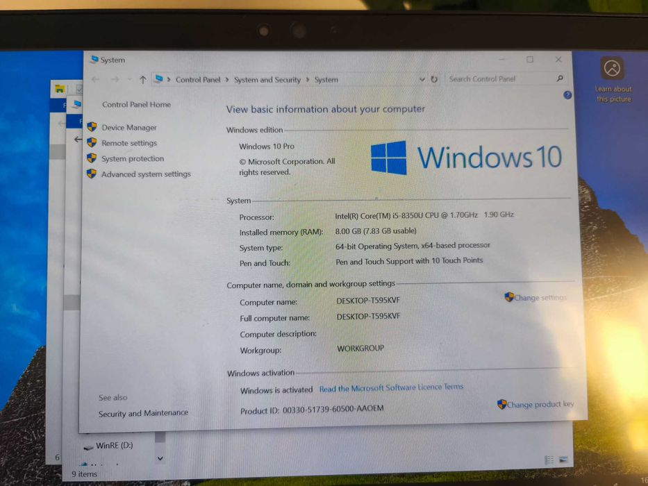 Laptop-tabletă 2 în 1 Fujitsu Stylistic Q738 i5-8350 8Gb ram 256Gb SSD