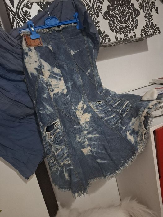 Рокля морско синьо+ подарък дънкова пола