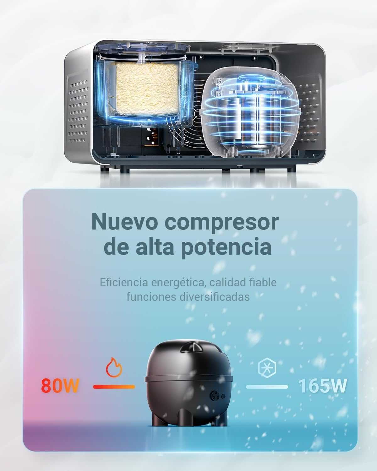 Машина за сладолед Aobosi 1.5L Мощен компресор за бърз сладолед 150W