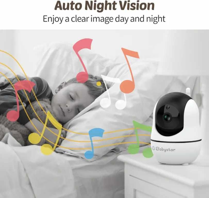 Бебефон Babystar SM70PTZ голям екран, с въртяща камера и нощно виждане