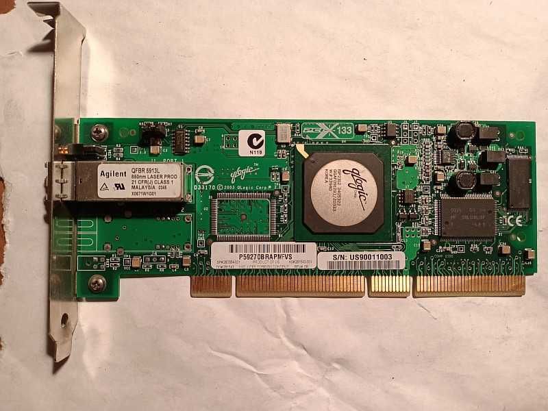 Серверная оптоволоконная сетевая карта "Qlogic Agilent QFBR 5913L".