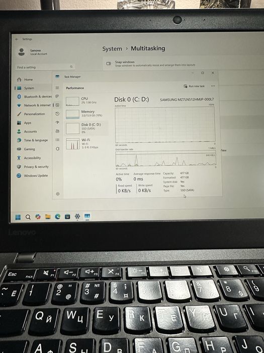 Lenovo thinkpad x260 512 GB SSD