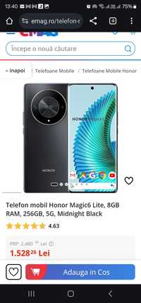 Honor Magic6 Lite, factura+garantie 2 ani, 8GB RAM, 256GB, 5G, sigilat