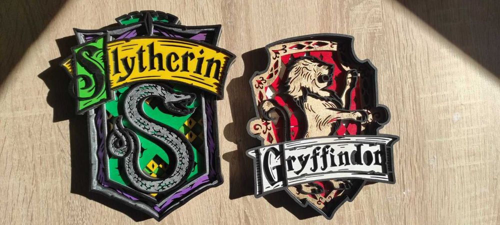 Герб - /Многослоен 3D герб Slytherin Harry Potter/Арт Дизайн/