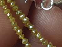 Колие от естествени жълто-зелени  диаманти  15 кт.