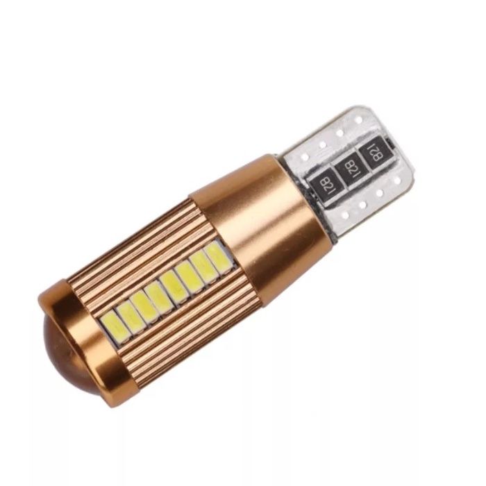 Bec led T10 w5w canbus, alb pur 6000k led 3014 model Gold Edition 2022