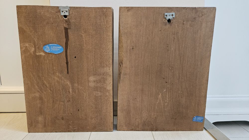 Set sculptura lemn masiv tablou 3D