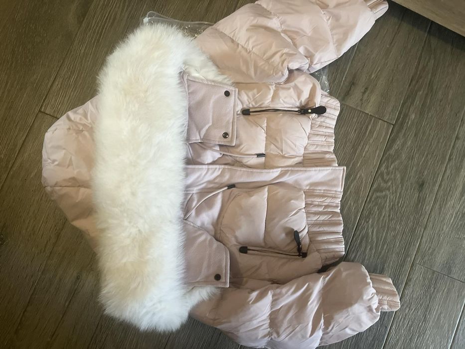 Зимно яке с обемна яка от естествен косъм лисица