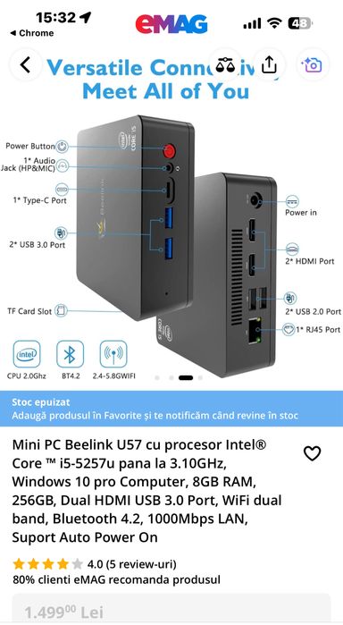 Minipc Beelink U57