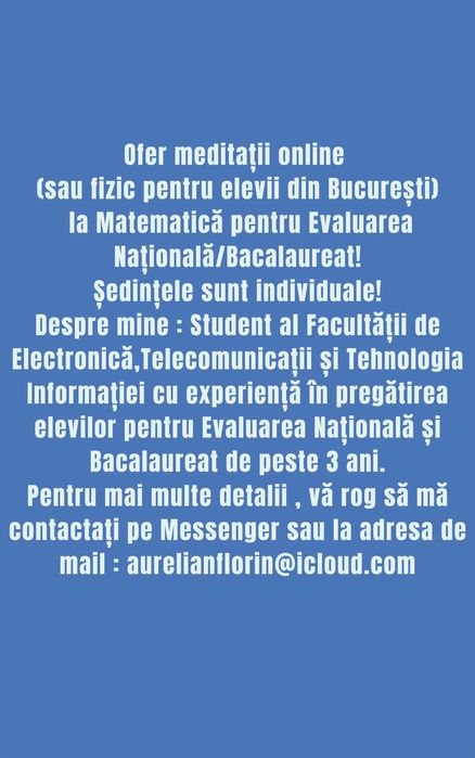 Meditații Matematică pentru Evaluarea Națională / Bacalaureat