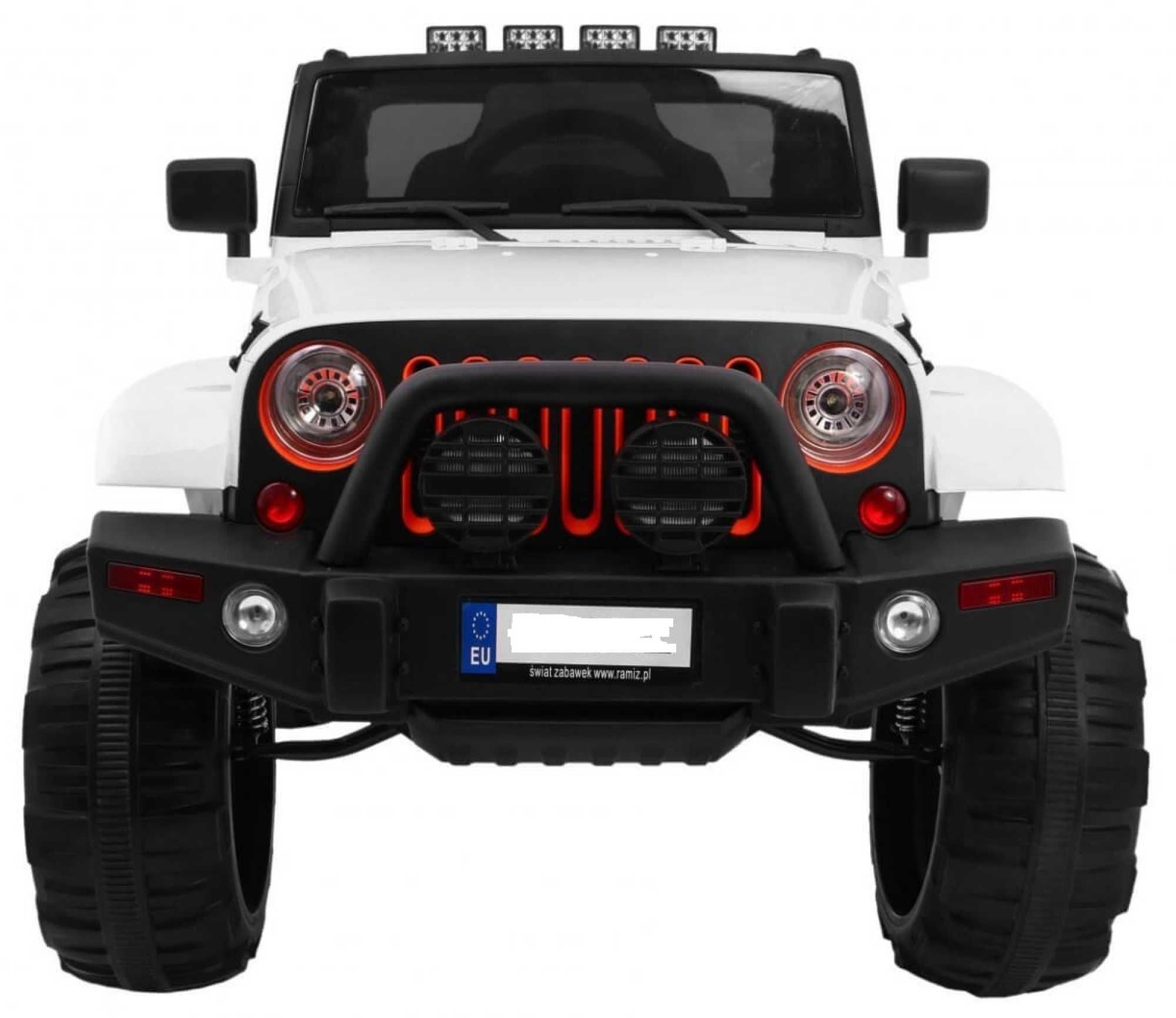 Masinuta electrica copii 1-6 ani All Terrain,Roti Moi,Scaun Piele #Alb