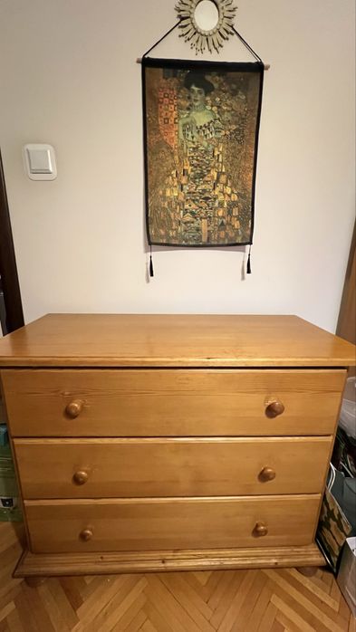 Comoda 3 sertare lemn brad