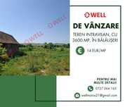 Teren intravilan de vânzare în Bălăușeri, cu o suprafață de 3600 m²