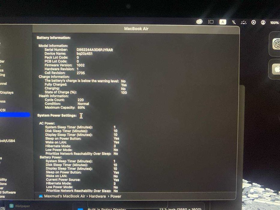 MacBook Air M1 2020 8/256