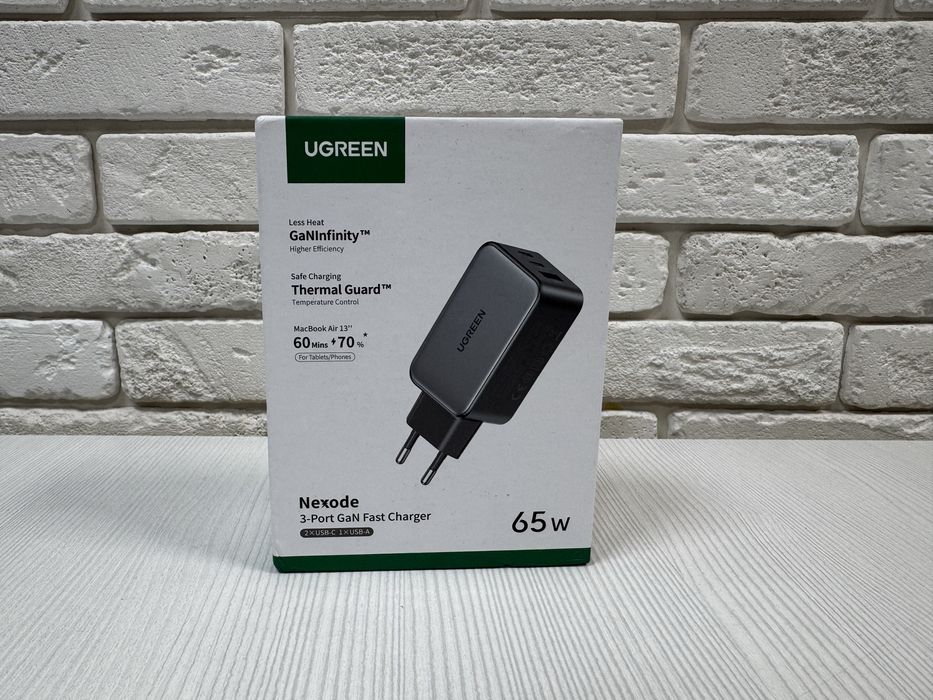 Зарядное устройство Ugreen CD244 USB Type-C, USB серый