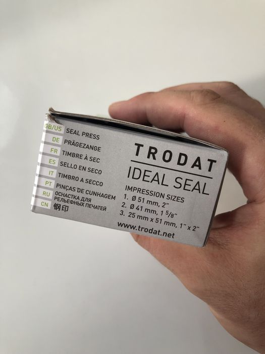 Ștampilă timbru sec Trodat Ideal Seal – rotundă, Ø 51 mm