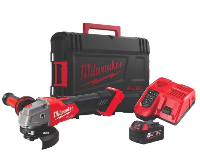 Ъглошлайф Milwaukee безчетков комплект 115мм батерия,зарядно