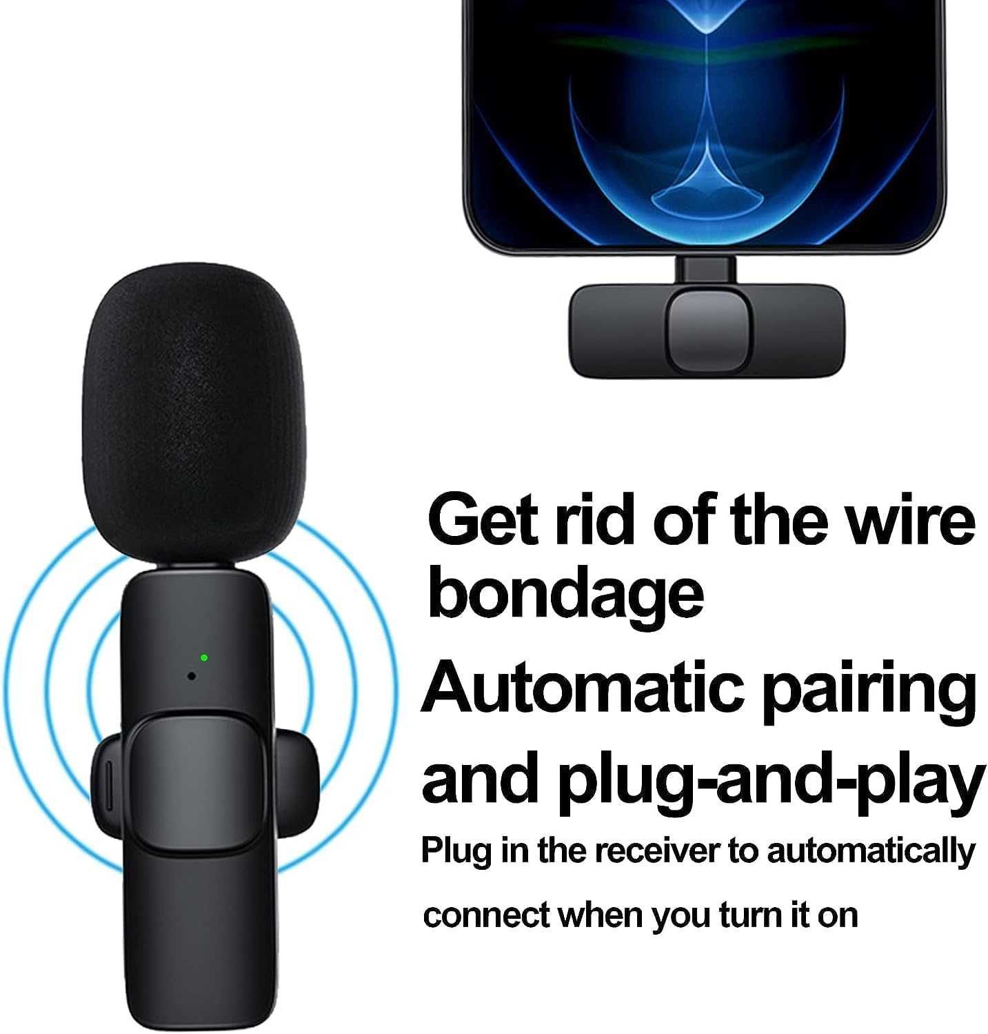 Безжичен микрофон за телефон Digital One SP01081 K9, Wireless