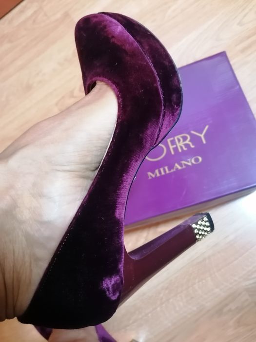 Pantofi Torry mov din catifea