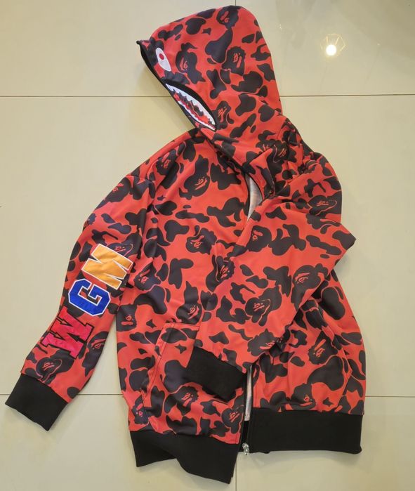 Hanorac cu fermoar BAPE roșu