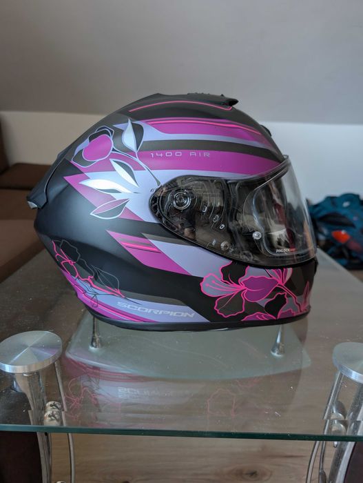 Каска Scorpion EXO-1400 AIR GAIA Matt Black Pink – Чисто Нова!