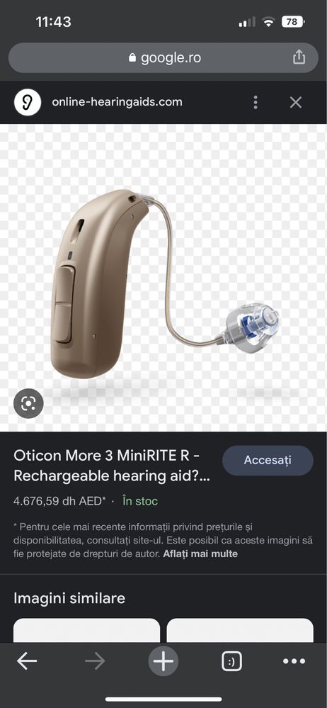 Aparat auditiv Zircon 2 MiniRITE R – Reîncărcabil