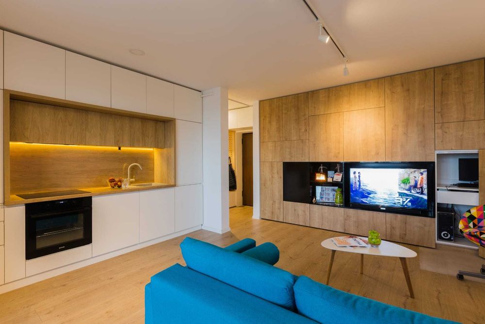 Apartament 2 camere  cu design minimalist, complet mobilat in bloc nou