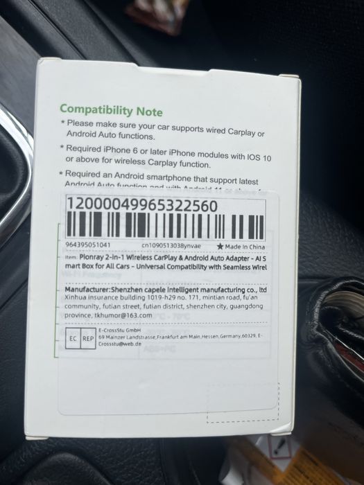 Apple / android auto wireless carplay adapter