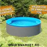 Piscina supraterana rotunda Gri 350x90 cm LIVRARE GRATUITA - NOU