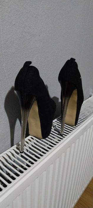 Pantof club negri catifea noi