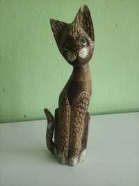 Дървена котка статуетка