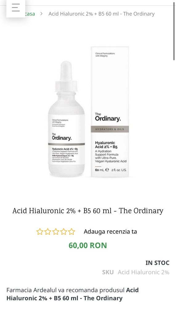 Niacinamide 10% + Zinc 1% 60 ml