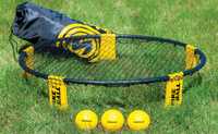 Set Joc Spikeball, kit complet roundnet, galben/ negru parcuri, plaja