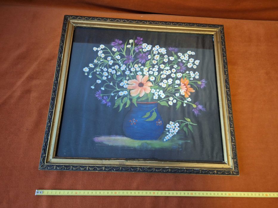 Tablou – antique / vintage  / vechi, pe panza ,model 6, rama si sticla