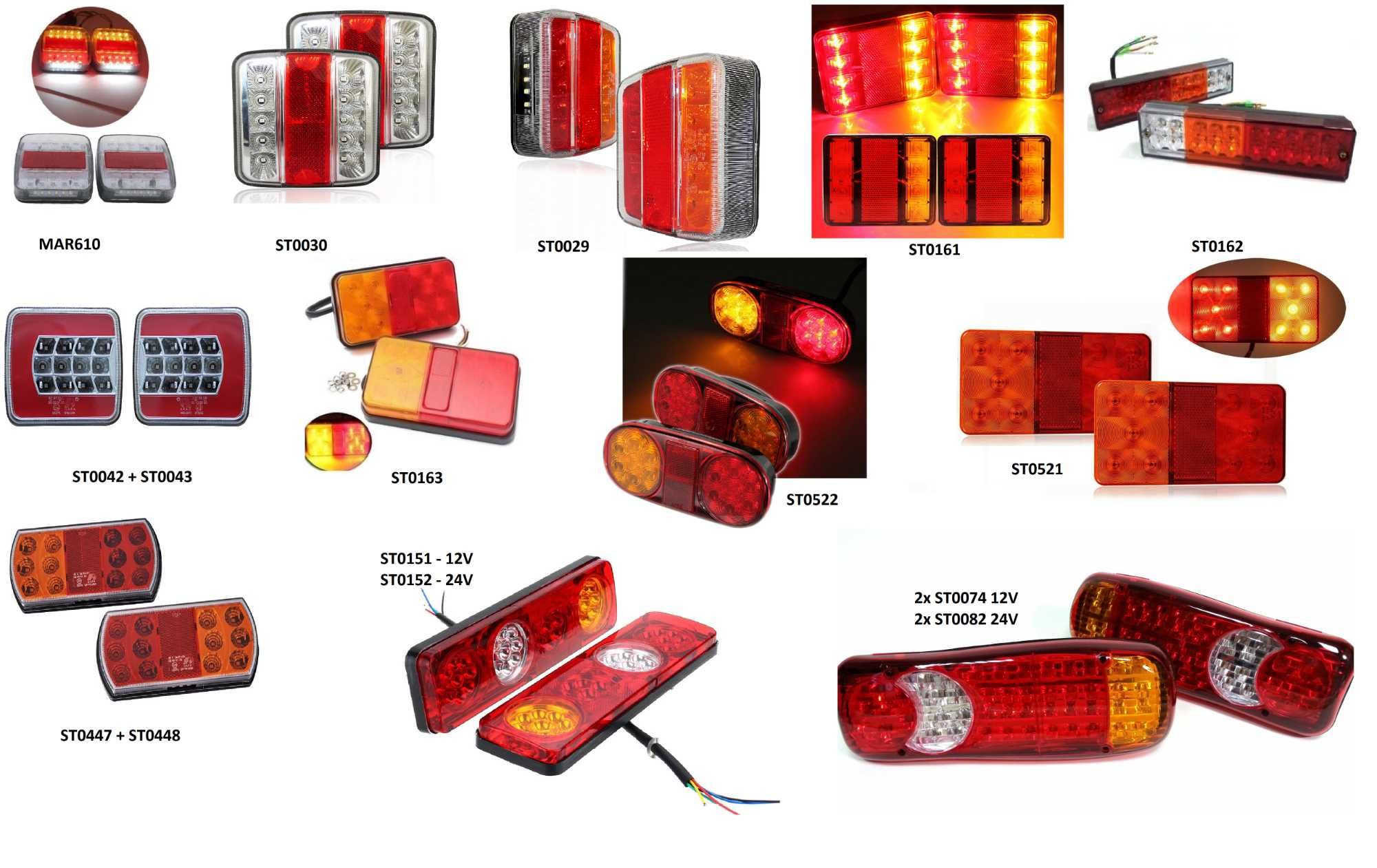 Стопове LED Лед Диодни 12V-24V За Ремарке Каравана Платформа Колесар