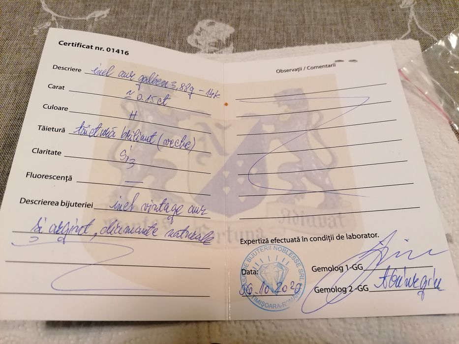 Inel aur cu diamante naturale