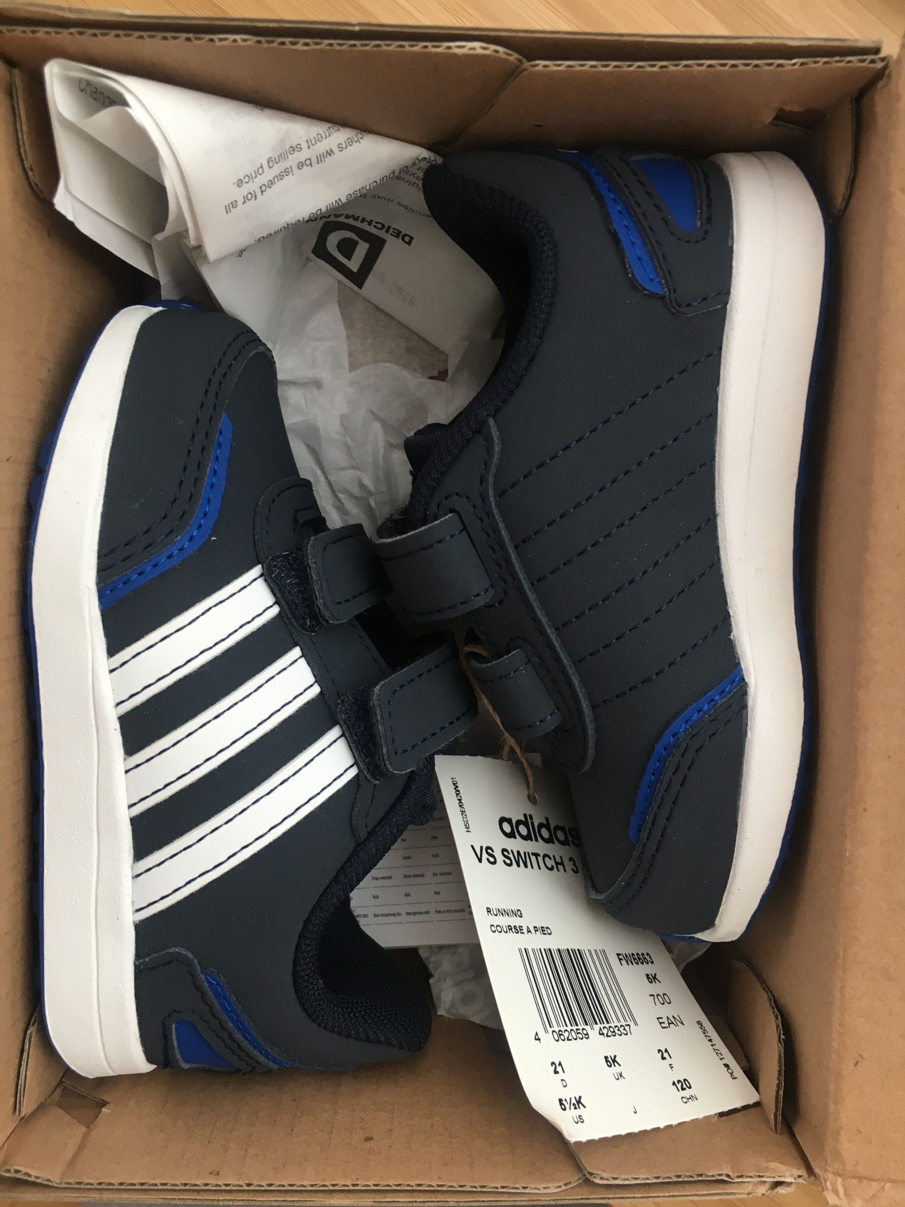 Нови оригинални маратонки Adidas VS Switch размер 21