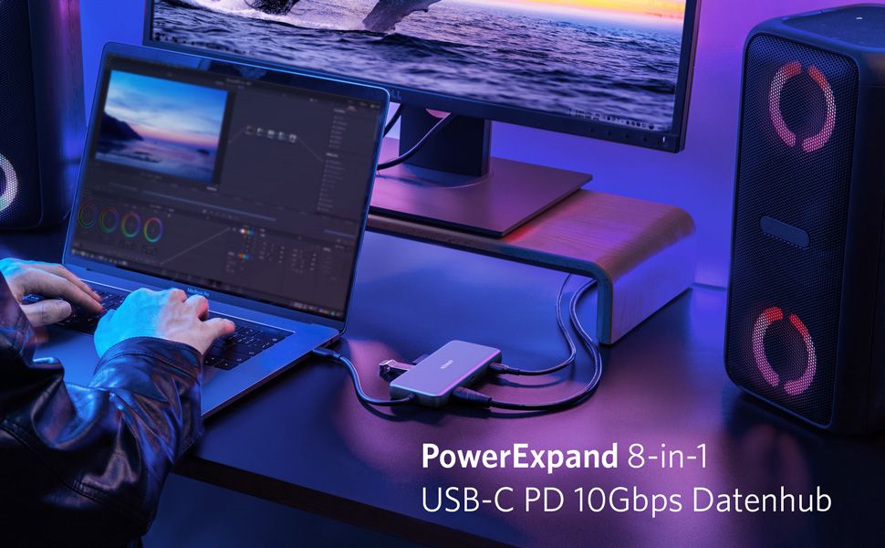 Anker PowerExpand 8-in-1 USB-C PD Ethernet Hub,хъб