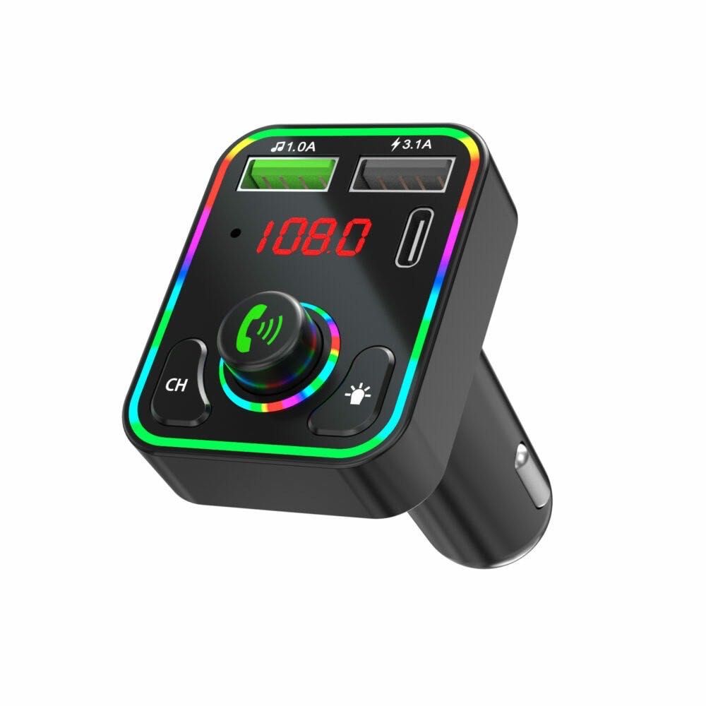 FM трансмитер Bluetooth v.5.0 + USB 3.1A /12-24v/Fast Charging/Type C/