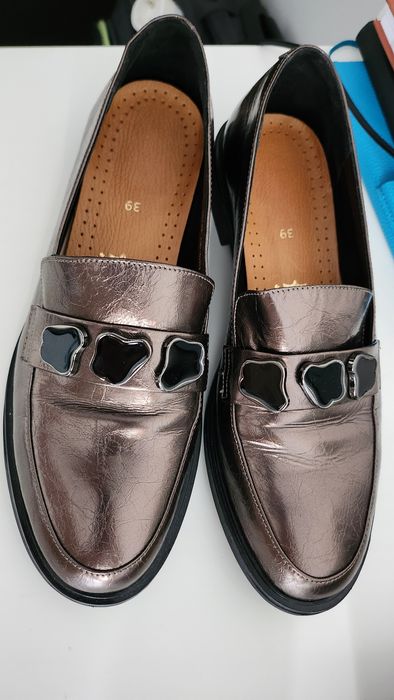 Mocasini EPICA de piele,maro lacuit
