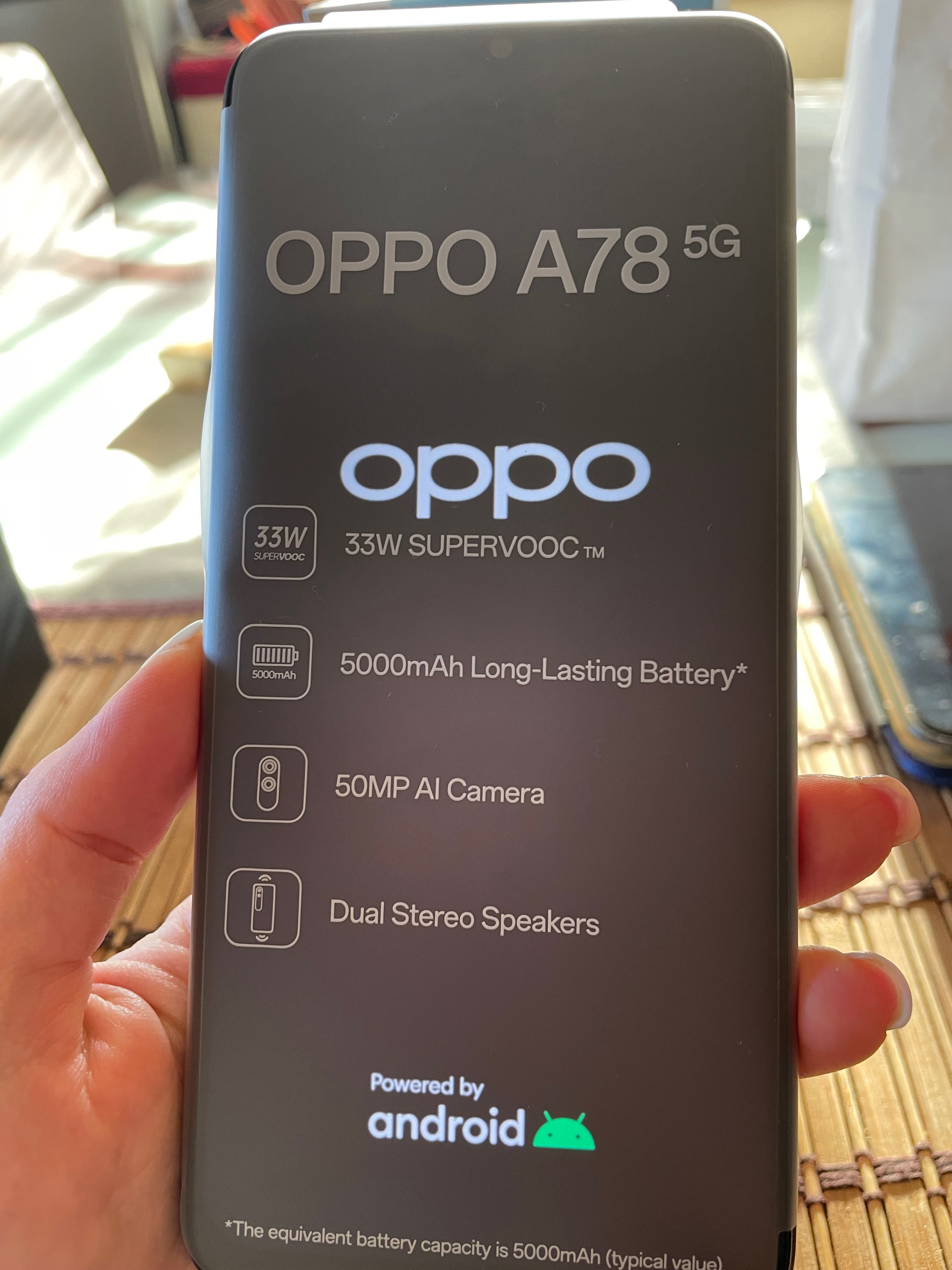 Oppo A78 Glowing Black, 128 Gb, nou