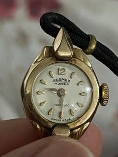 Ceas de epoca, dama Roamer, placat cu AUR 14k