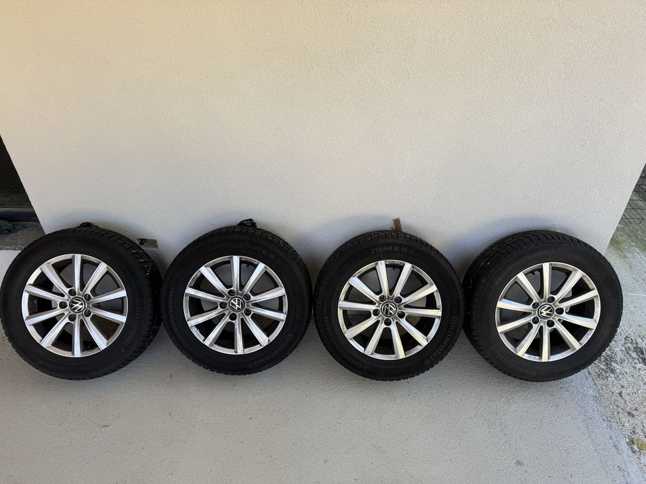 Anvelope de iarna  215 60 16,jante din aliaj originale VW Passat