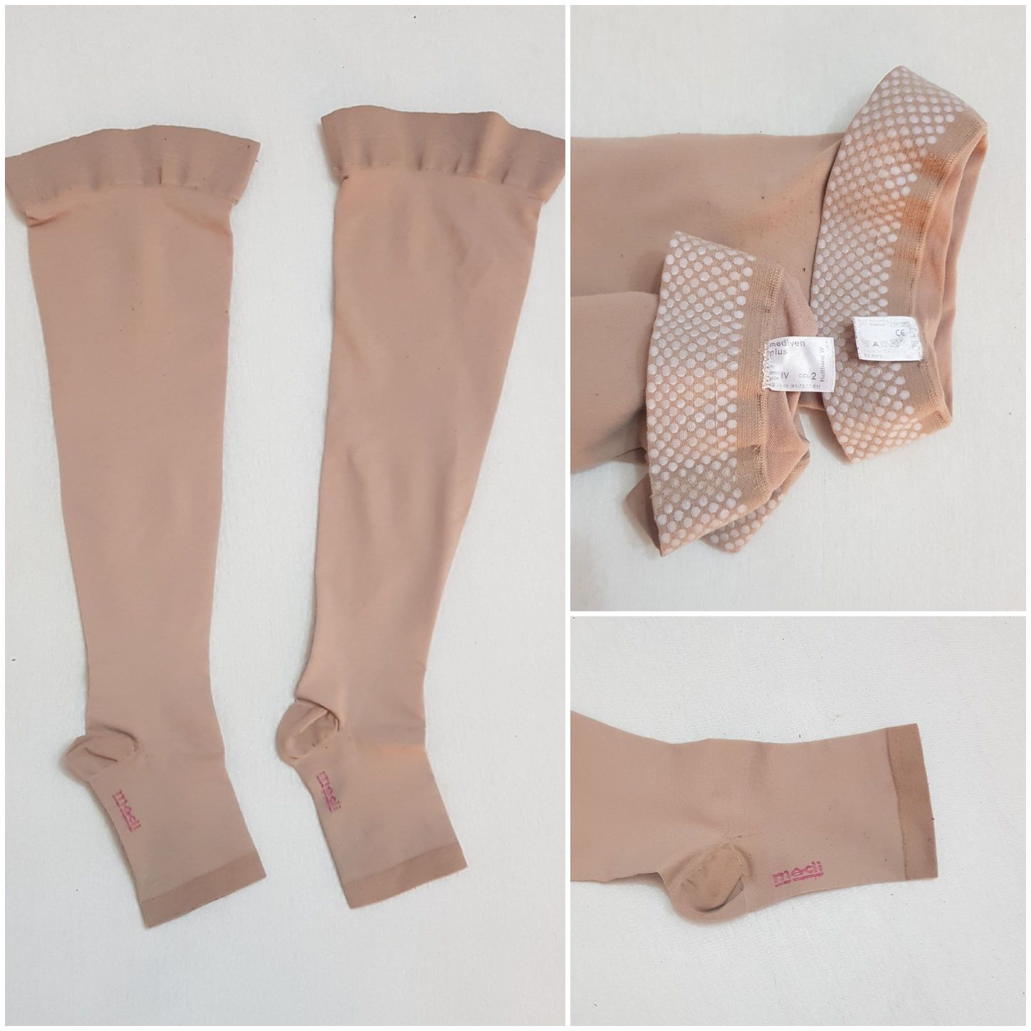 Ciorapi compresivi MEDIVEN PLUS, Nr. 4 sau L, CCL 2 bej Long unisex