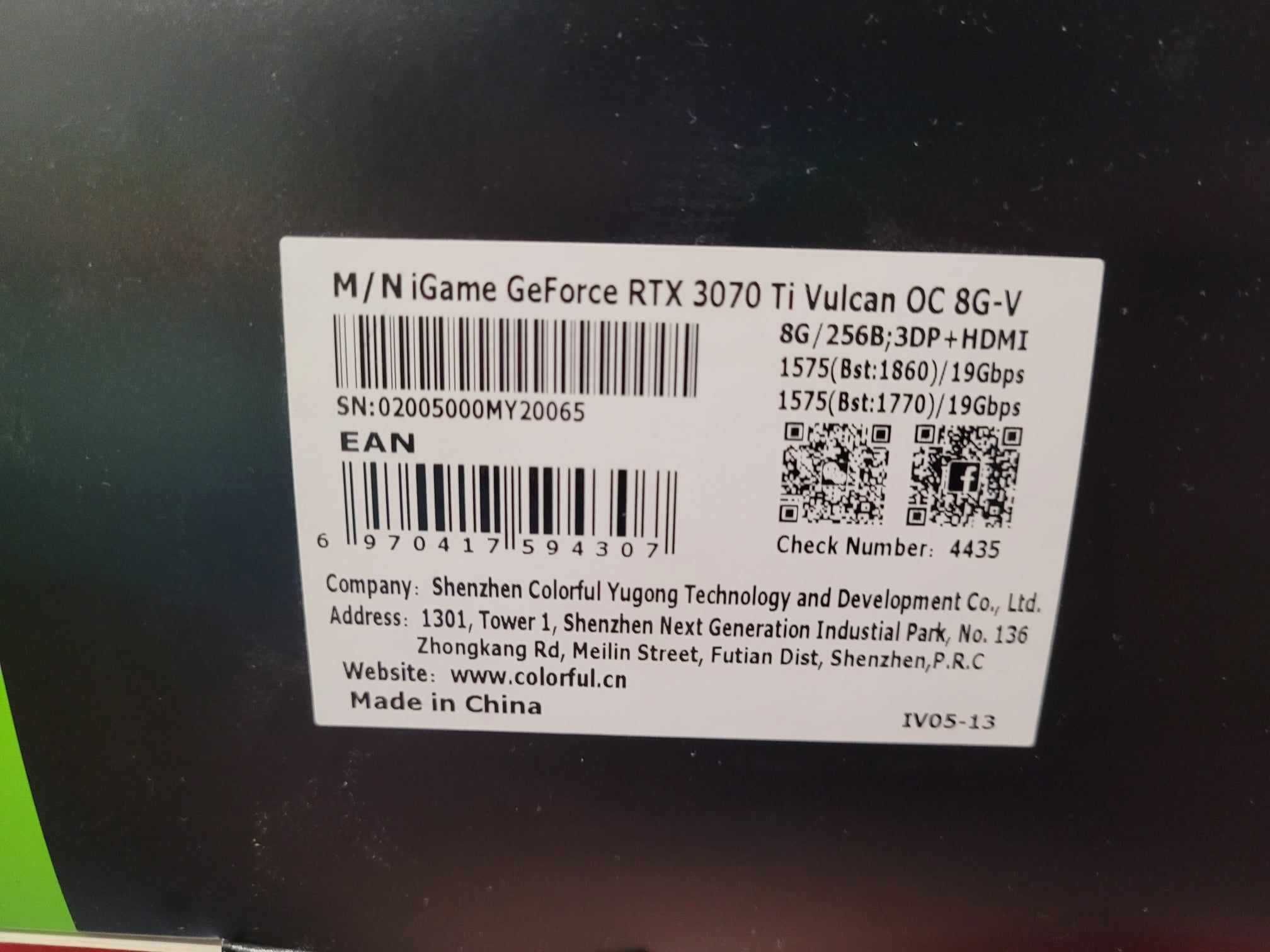 Placa video GeForce iGame RTX 3070 Ti 8GB OC 256bit / sigiliu pe surub