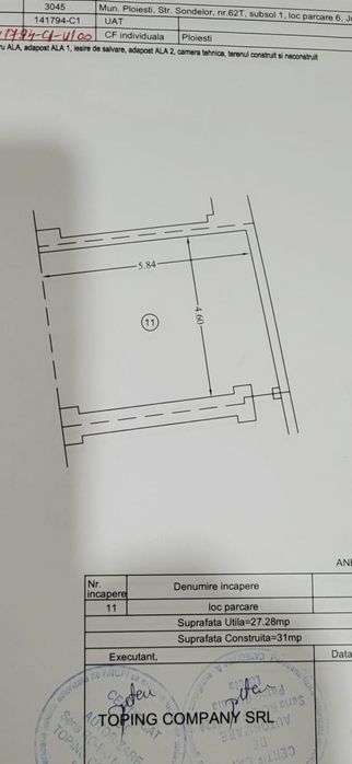 Loc parcare / Garaj / spatiu depozitare