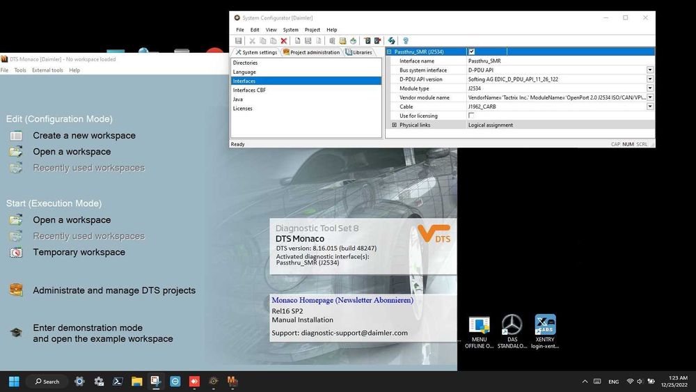 SSD 256Gb Passthru J2534 Xentry 06.2024 DTS Monaco Vediamo J2534