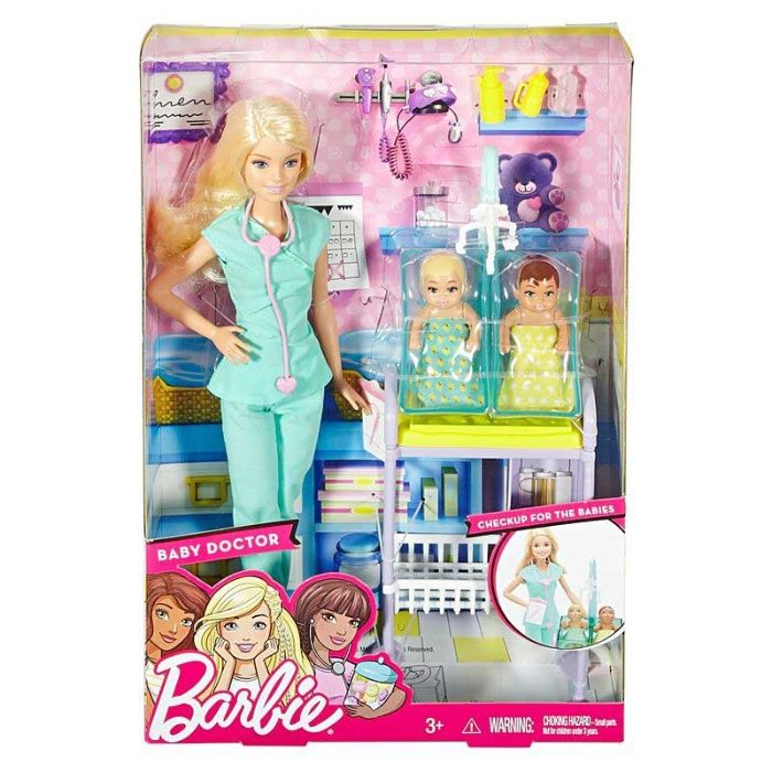 Papusa Barbie doctor pediatru si bebelusi