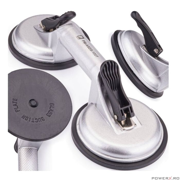 Ventuza aluminiu, suport cu 2 ventuze 120 mm 100 kg, Powermat