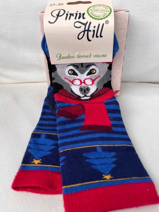 Pirin Hill Коледни Бамбукови чорапи с Вълк, р-р 27-30 +подаръчна кутия